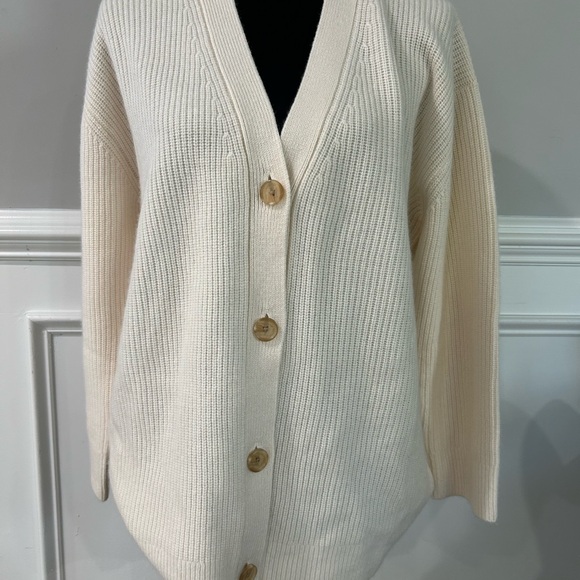 Mongolian Cashmere Oversized Boyfriend Cardigan Sweater Size Small - Picture 4 of 15